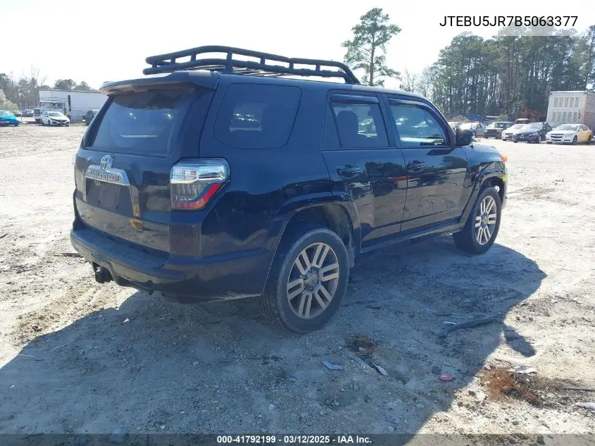 2011 Toyota 4Runner Limited V6 VIN: JTEBU5JR7B5063377 Lot: 41792199