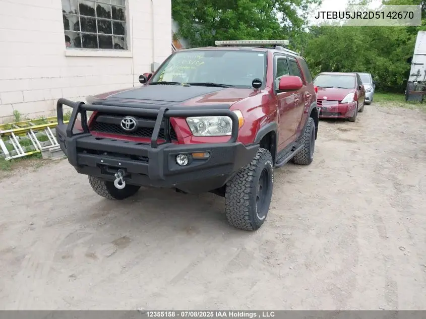 2013 Toyota 4Runner Sr5 V6 VIN: JTEBU5JR2D5142670 Lot: 12355158