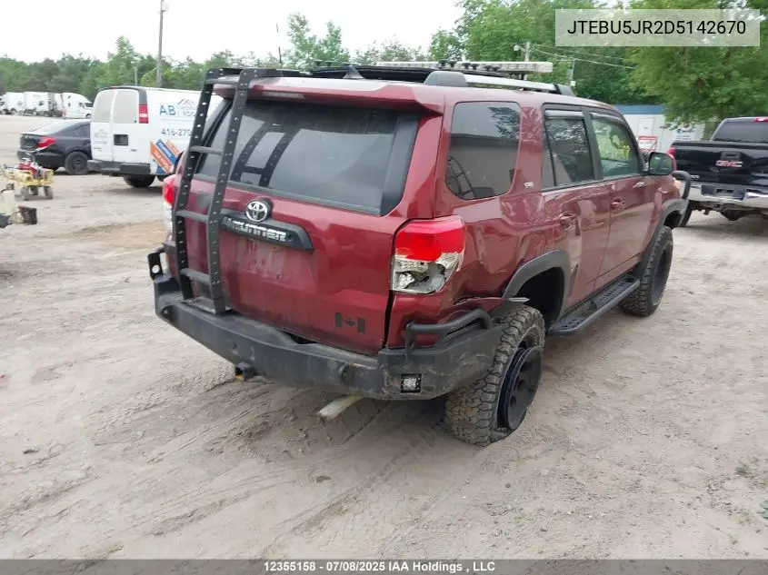 2013 Toyota 4Runner Sr5 V6 VIN: JTEBU5JR2D5142670 Lot: 12355158