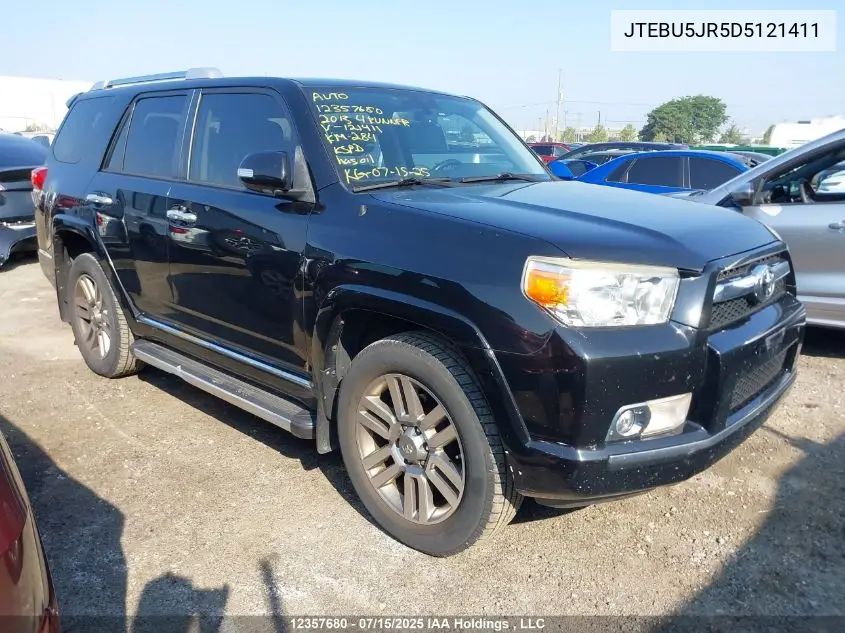 2013 Toyota 4Runner Sr5/Limited/Trail VIN: JTEBU5JR5D5121411 Lot: 12357680
