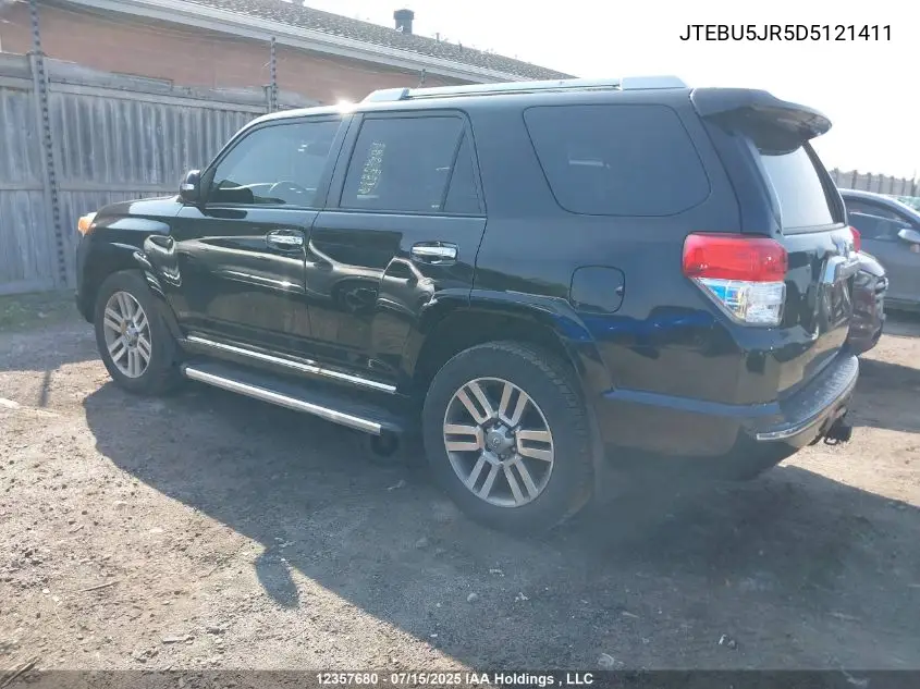 2013 Toyota 4Runner Sr5/Limited/Trail VIN: JTEBU5JR5D5121411 Lot: 12357680