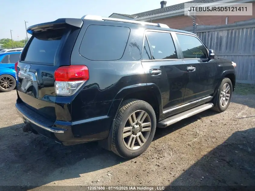 2013 Toyota 4Runner Sr5/Limited/Trail VIN: JTEBU5JR5D5121411 Lot: 12357680