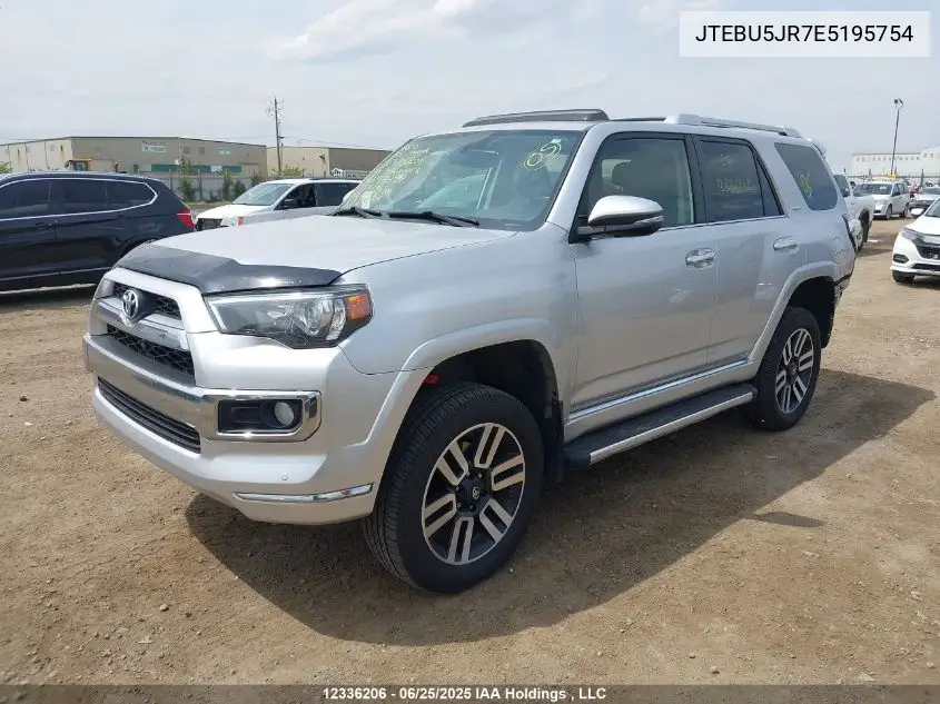 2014 Toyota 4Runner Sr5/Limited/Trail VIN: JTEBU5JR7E5195754 Lot: 12336206