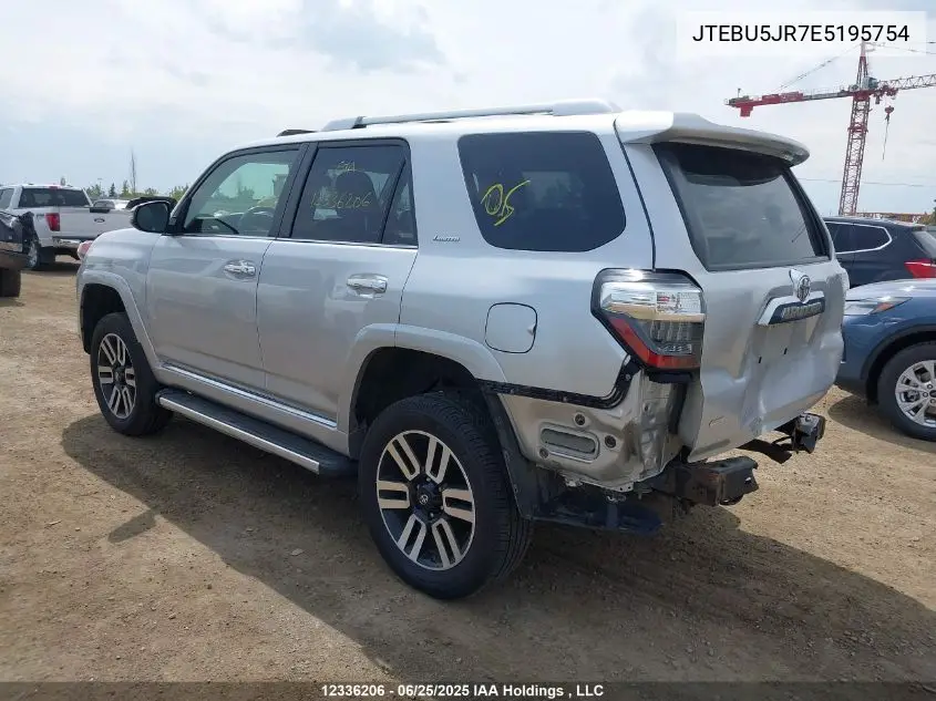 2014 Toyota 4Runner Sr5/Limited/Trail VIN: JTEBU5JR7E5195754 Lot: 12336206
