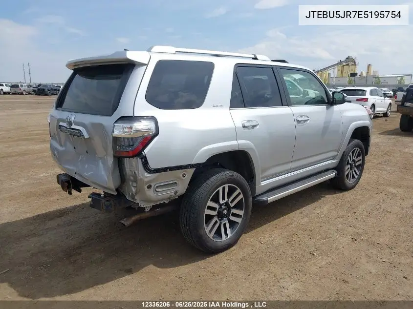 2014 Toyota 4Runner Sr5/Limited/Trail VIN: JTEBU5JR7E5195754 Lot: 12336206