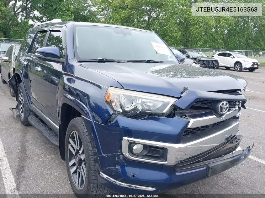 2014 Toyota 4Runner Limited VIN: JTEBU5JR4E5163568 Lot: 42601845