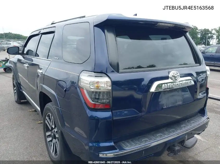 2014 Toyota 4Runner Limited VIN: JTEBU5JR4E5163568 Lot: 42601845