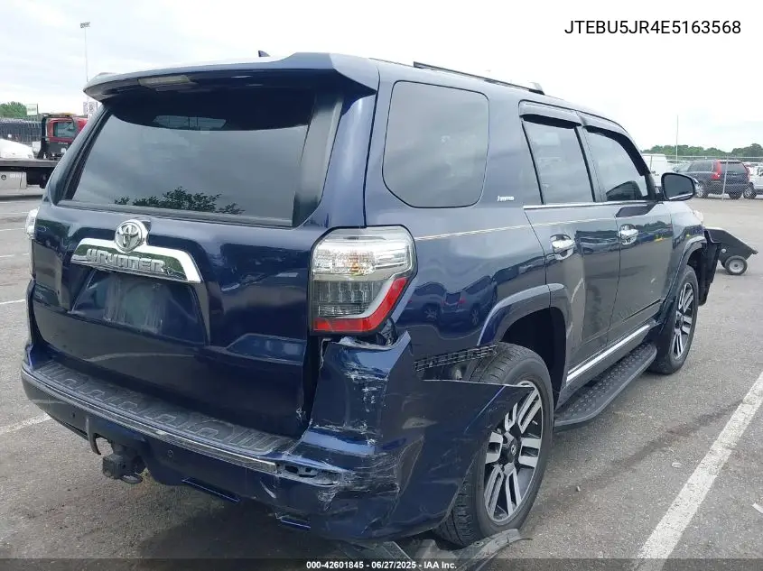 2014 Toyota 4Runner Limited VIN: JTEBU5JR4E5163568 Lot: 42601845