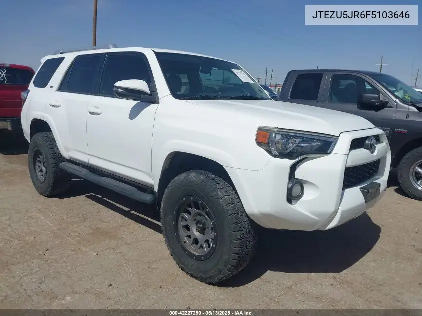 2015 Toyota 4Runner Sr5 Premium VIN: JTEZU5JR6F5103646 Lot: 42227250