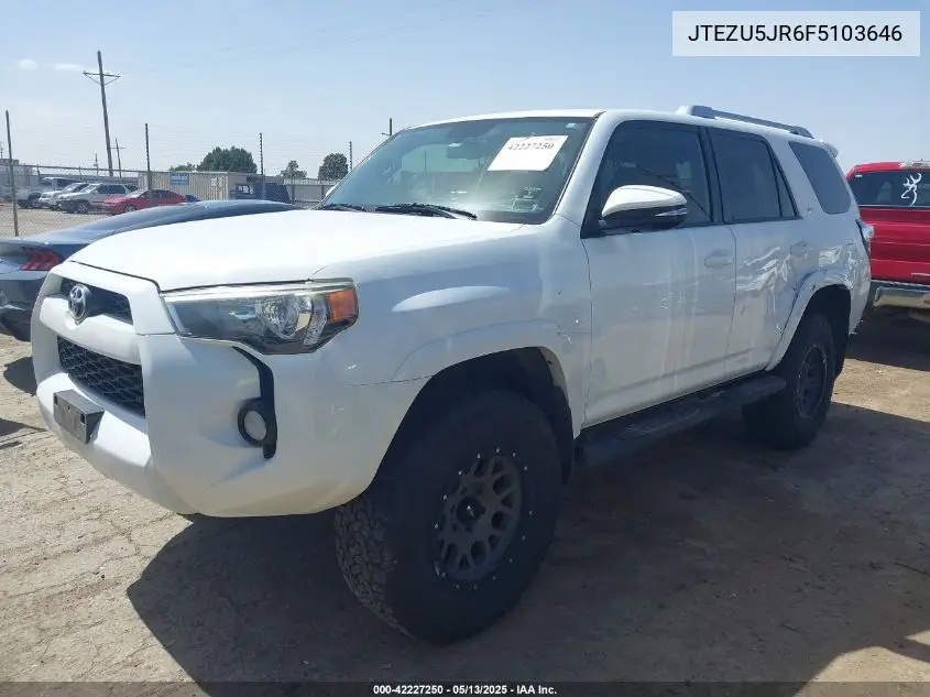 2015 Toyota 4Runner Sr5 Premium VIN: JTEZU5JR6F5103646 Lot: 42227250