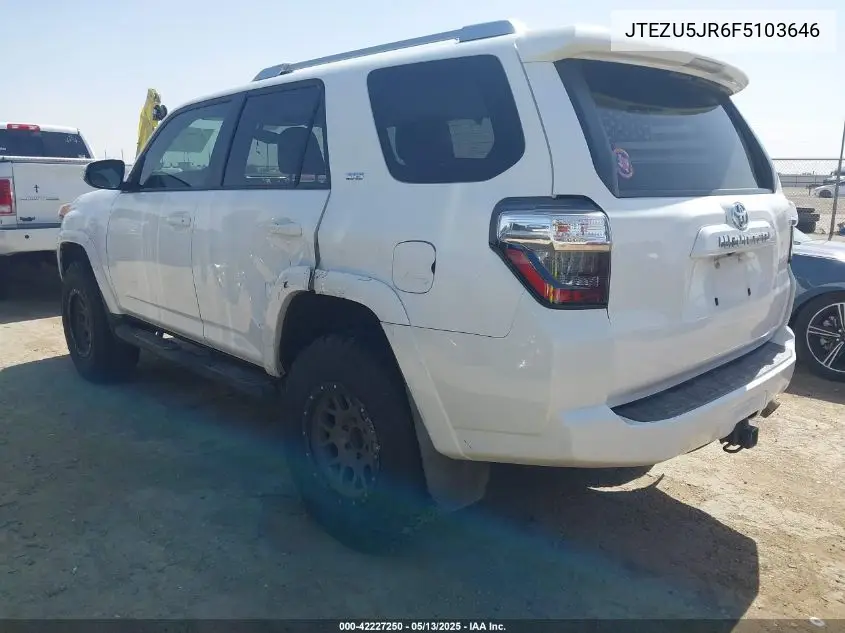 2015 Toyota 4Runner Sr5 Premium VIN: JTEZU5JR6F5103646 Lot: 42227250
