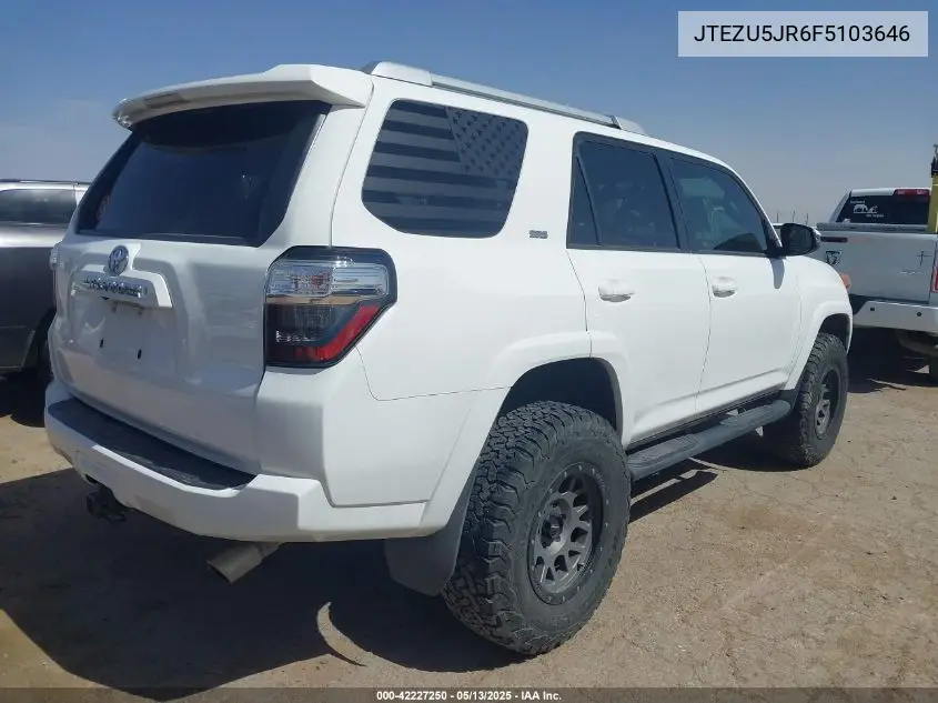 2015 Toyota 4Runner Sr5 Premium VIN: JTEZU5JR6F5103646 Lot: 42227250