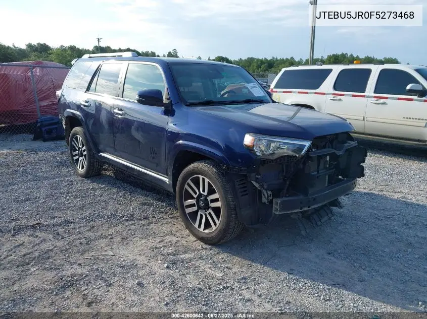 2015 Toyota 4Runner Sr5/Limited/Trail/Trd Pro VIN: JTEBU5JR0F5273468 Lot: 42600643