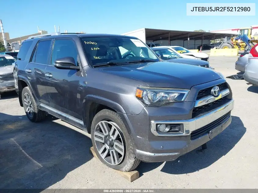 2015 Toyota 4Runner Sr5/Limited/Trail/Trd Pro VIN: JTEBU5JR2F5212980 Lot: 42605986