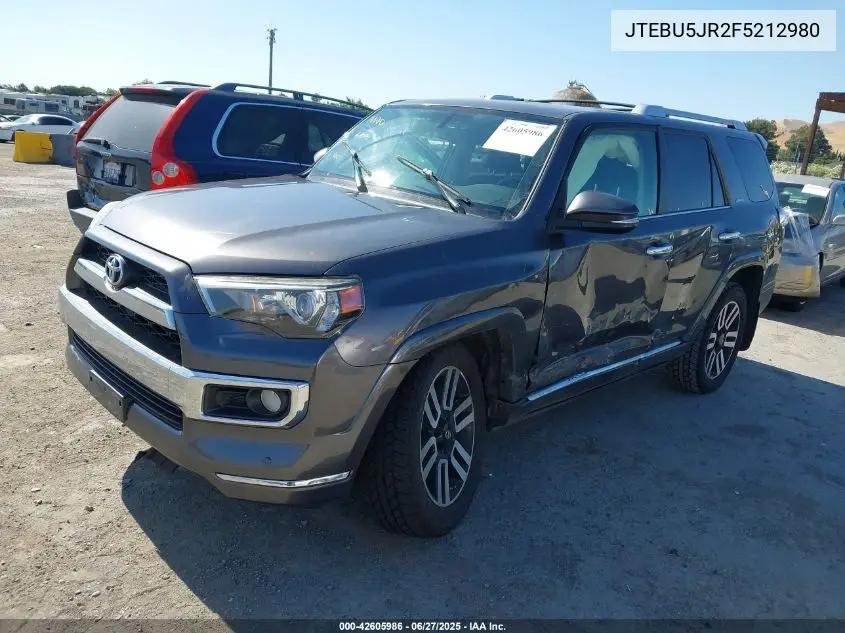 2015 Toyota 4Runner Sr5/Limited/Trail/Trd Pro VIN: JTEBU5JR2F5212980 Lot: 42605986