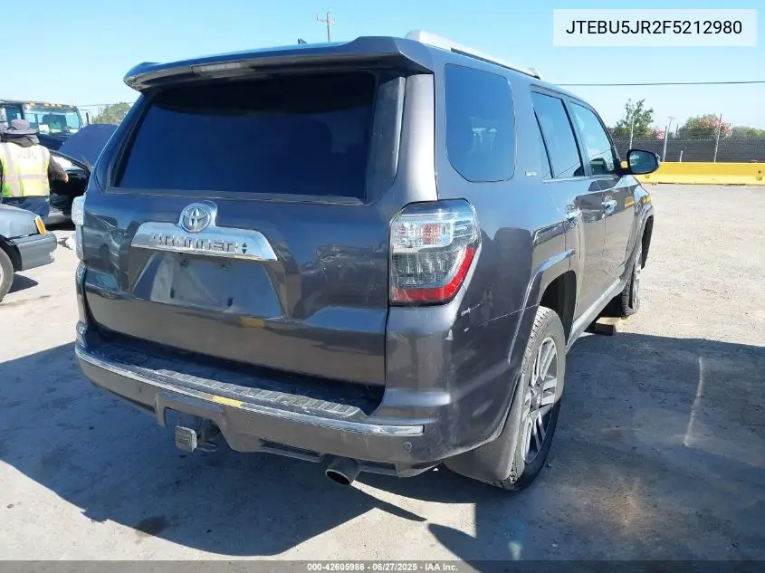 2015 Toyota 4Runner Sr5/Limited/Trail/Trd Pro VIN: JTEBU5JR2F5212980 Lot: 42605986