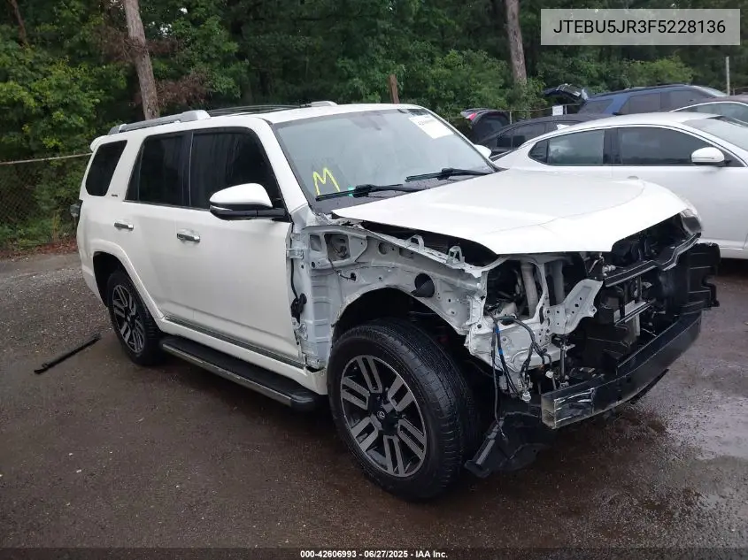 2015 Toyota 4Runner Limited VIN: JTEBU5JR3F5228136 Lot: 42606993