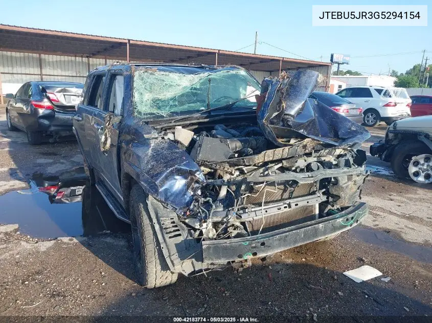 2016 Toyota 4Runner Limited VIN: JTEBU5JR3G5294154 Lot: 42183774