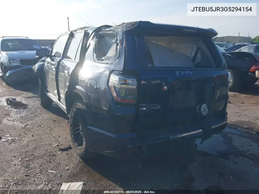 2016 Toyota 4Runner Limited VIN: JTEBU5JR3G5294154 Lot: 42183774
