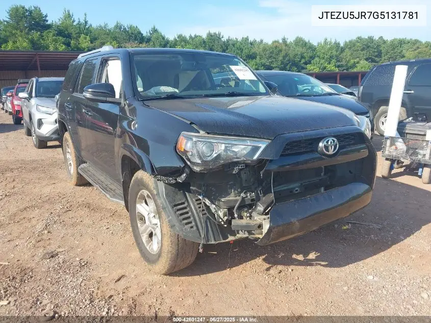 2016 Toyota 4Runner Sr5/Limited/Sr5 Premium VIN: JTEZU5JR7G5131781 Lot: 42601247