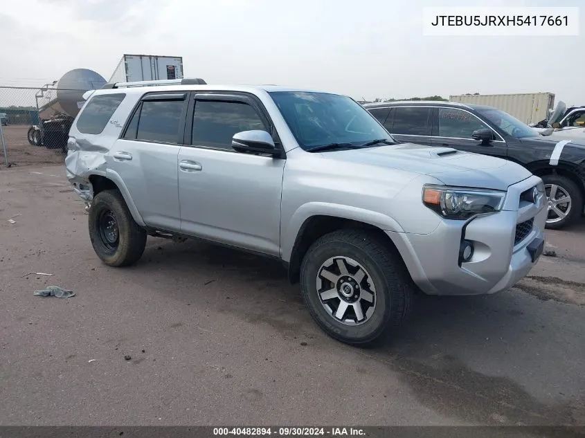 2017 Toyota 4Runner Trd Off Road Premium VIN: JTEBU5JRXH5417661 Lot: 40482894