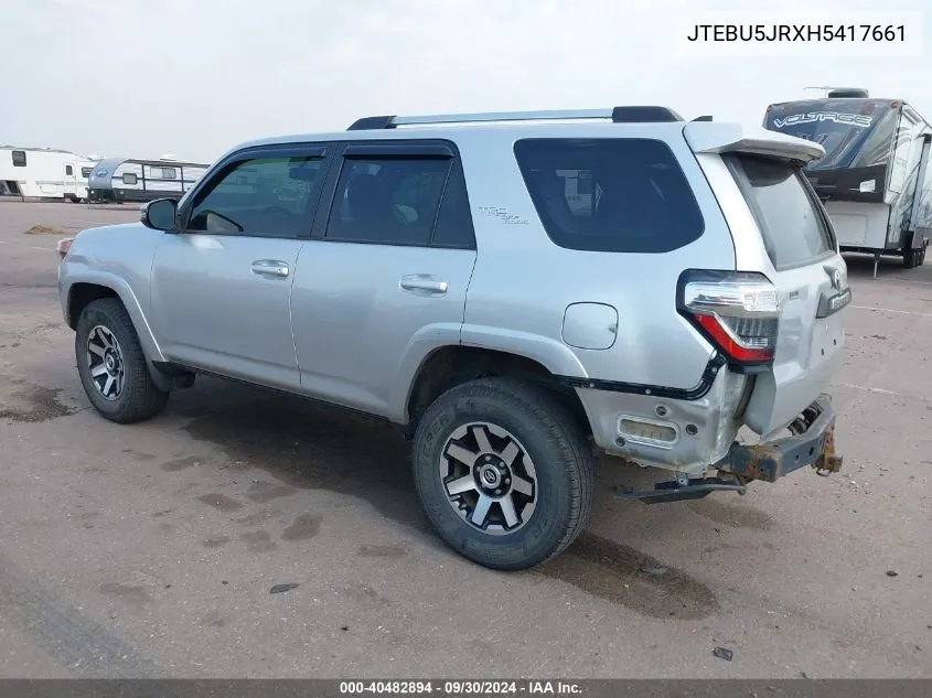 2017 Toyota 4Runner Trd Off Road Premium VIN: JTEBU5JRXH5417661 Lot: 40482894