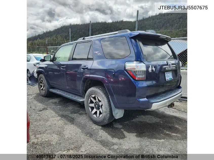2018 Toyota 4Runner Sr5 VIN: JTEBU5JR3J5507675 Lot: 40017637