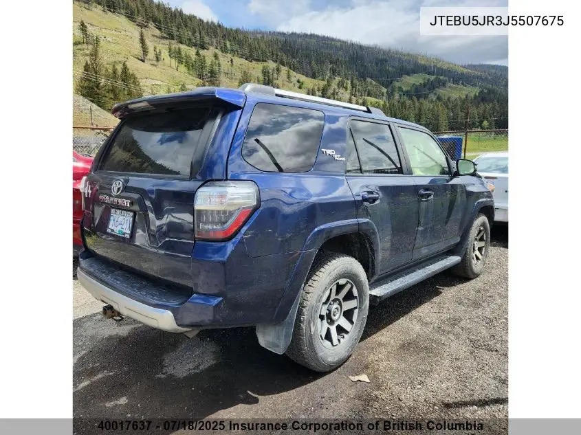 2018 Toyota 4Runner Sr5 VIN: JTEBU5JR3J5507675 Lot: 40017637