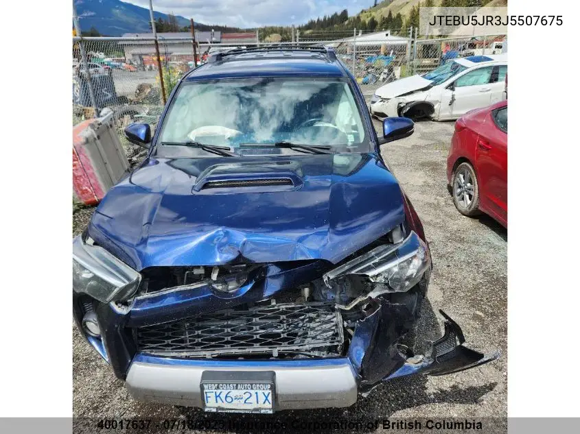 2018 Toyota 4Runner Sr5 VIN: JTEBU5JR3J5507675 Lot: 40017637