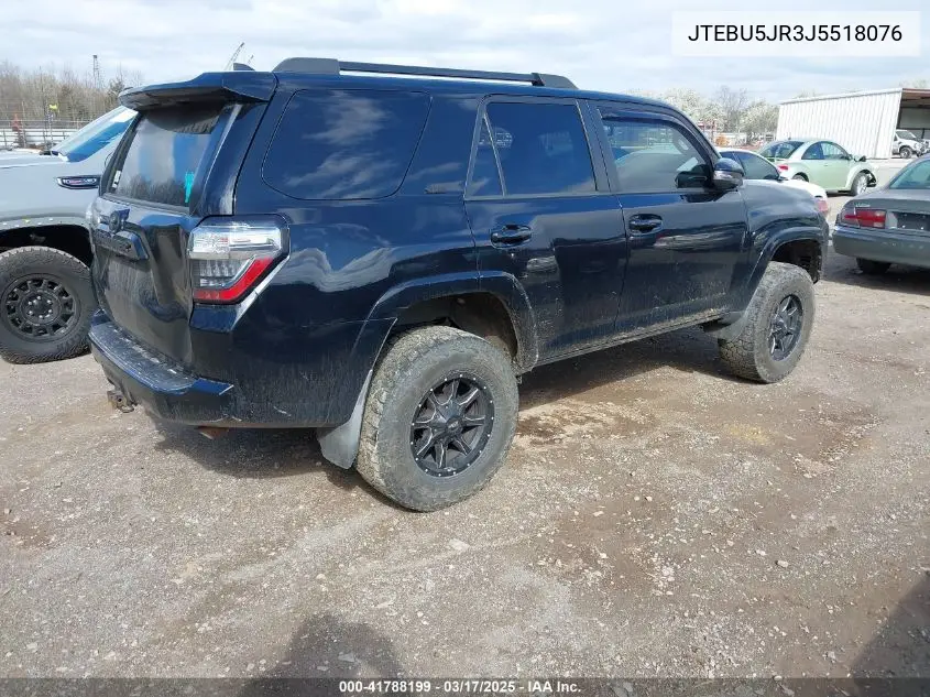 2018 Toyota 4Runner Sr5 Premium VIN: JTEBU5JR3J5518076 Lot: 41788199