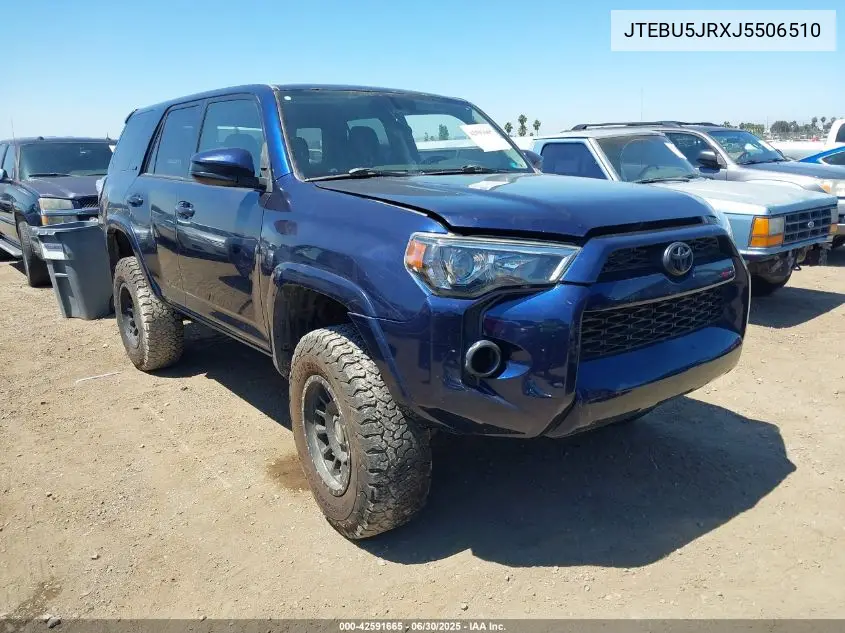 2018 Toyota 4Runner Sr5 VIN: JTEBU5JRXJ5506510 Lot: 42591665
