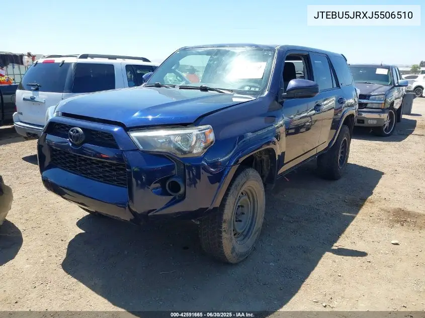 2018 Toyota 4Runner Sr5 VIN: JTEBU5JRXJ5506510 Lot: 42591665