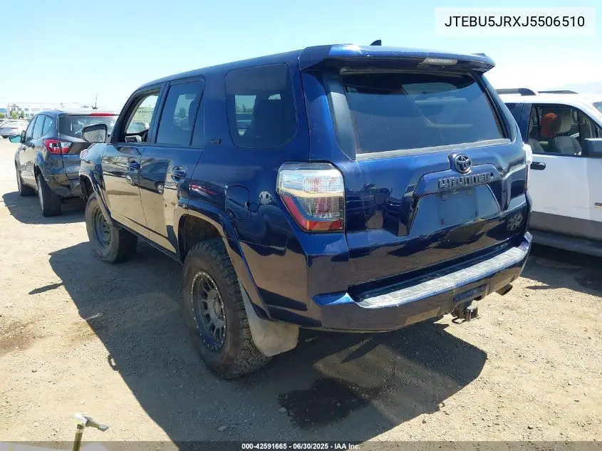 2018 Toyota 4Runner Sr5 VIN: JTEBU5JRXJ5506510 Lot: 42591665