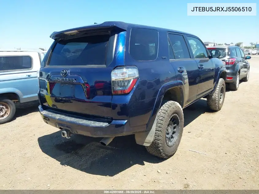 2018 Toyota 4Runner Sr5 VIN: JTEBU5JRXJ5506510 Lot: 42591665