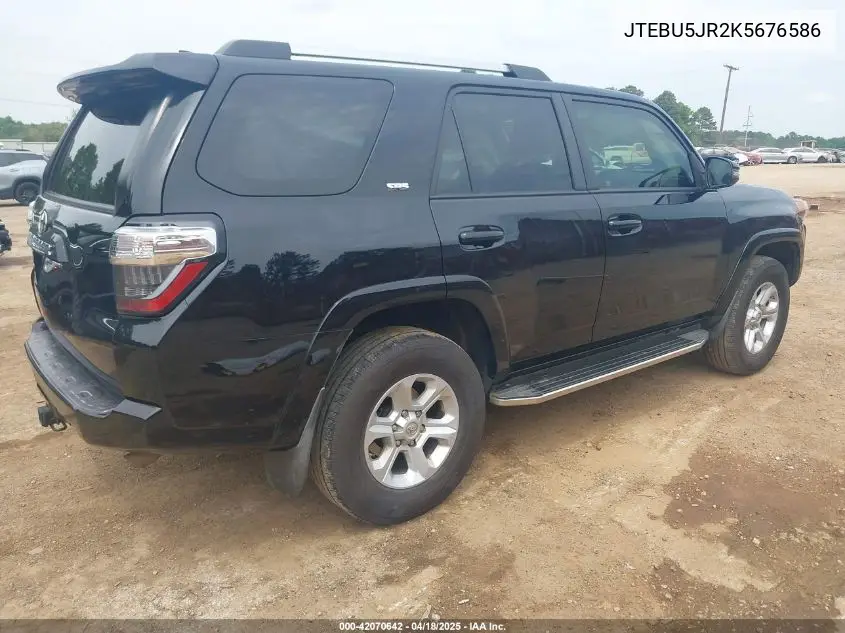 2019 Toyota 4Runner VIN: JTEBU5JR2K5676586 Lot: 42070642