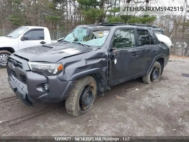 2021 Toyota 4Runner VIN: JTEHU5JRXM5942515 Lot: 12290673