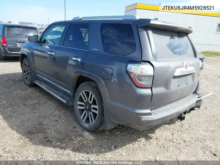 2021 Toyota 4Runner Trail/Sr5/Sr5 Premium/Limited/Night Shade VIN: JTEKU5JR4M5928521 Lot: 12347624