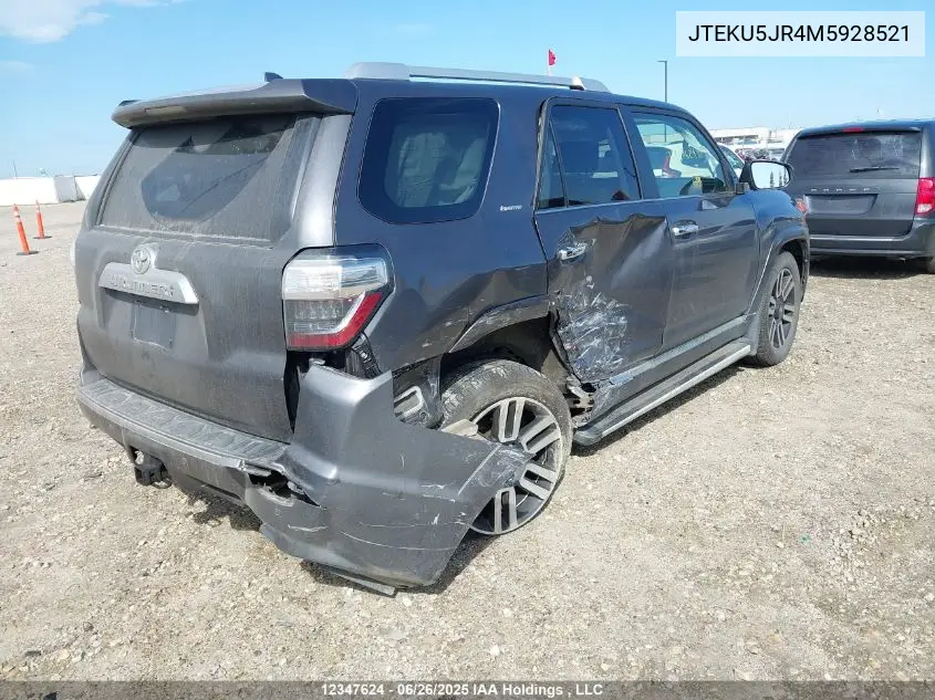 2021 Toyota 4Runner Trail/Sr5/Sr5 Premium/Limited/Night Shade VIN: JTEKU5JR4M5928521 Lot: 12347624