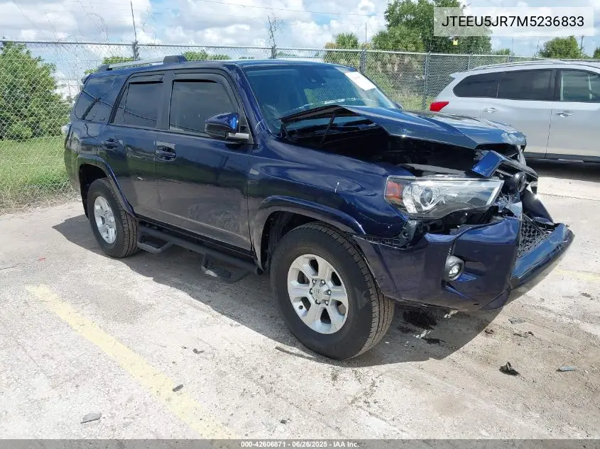 2021 Toyota 4Runner Sr5 VIN: JTEEU5JR7M5236833 Lot: 42606871