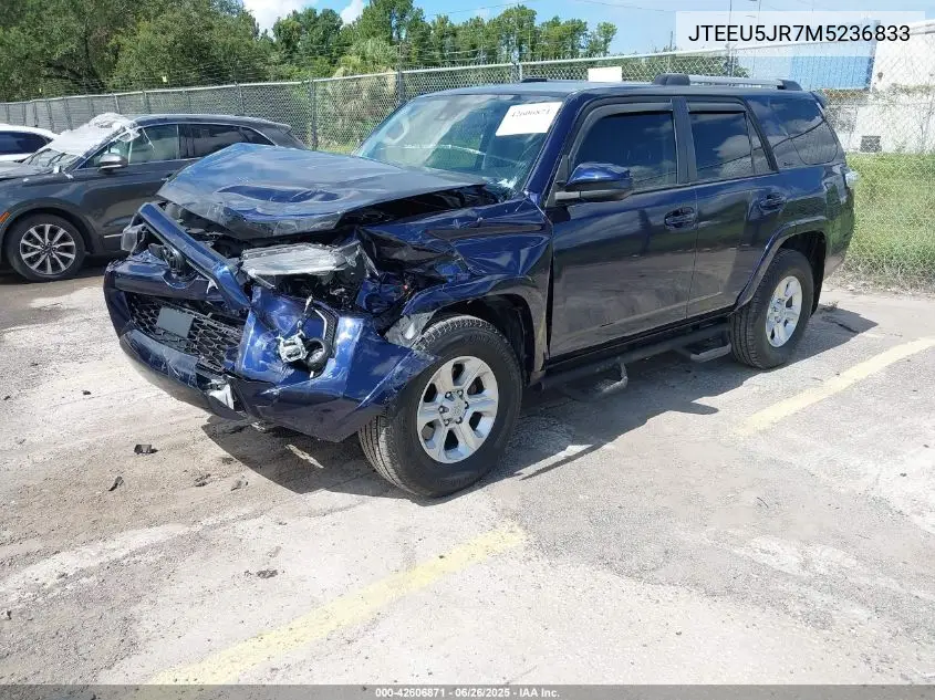 2021 Toyota 4Runner Sr5 VIN: JTEEU5JR7M5236833 Lot: 42606871