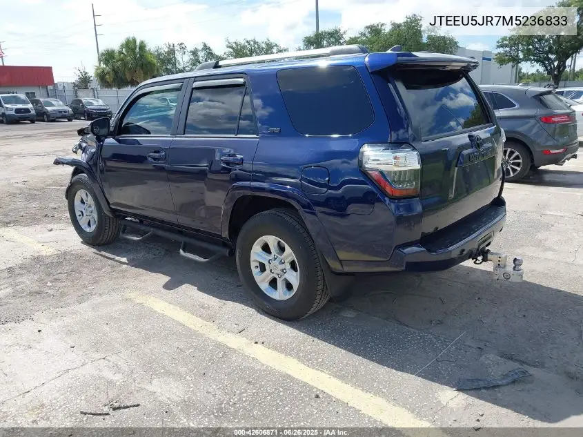 2021 Toyota 4Runner Sr5 VIN: JTEEU5JR7M5236833 Lot: 42606871