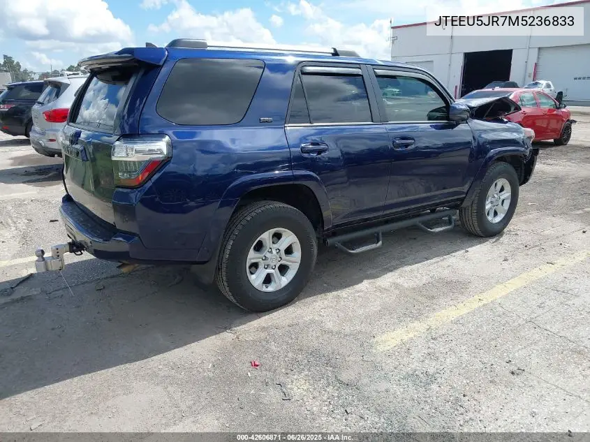 2021 Toyota 4Runner Sr5 VIN: JTEEU5JR7M5236833 Lot: 42606871