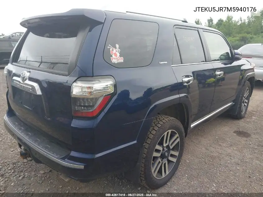 2021 Toyota 4Runner Limited VIN: JTEKU5JR7M5940176 Lot: 42617418