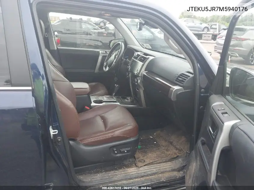 2021 Toyota 4Runner Limited VIN: JTEKU5JR7M5940176 Lot: 42617418