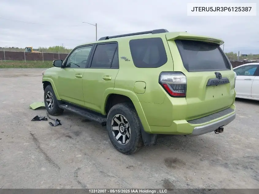 2023 Toyota 4Runner VIN: JTERU5JR3P6125387 Lot: 12312007X