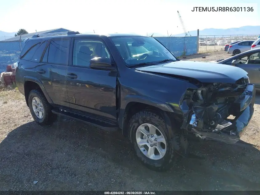 2024 Toyota 4Runner Sr5 VIN: JTEMU5JR8R6301136 Lot: 42564282
