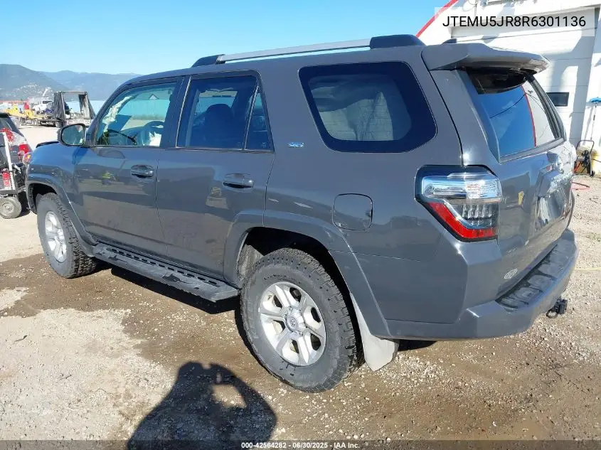 2024 Toyota 4Runner Sr5 VIN: JTEMU5JR8R6301136 Lot: 42564282