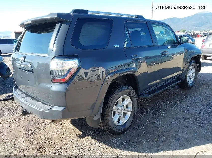 2024 Toyota 4Runner Sr5 VIN: JTEMU5JR8R6301136 Lot: 42564282