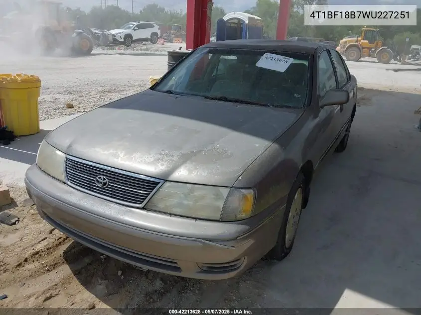 1998 Toyota Avalon Xl VIN: 4T1BF18B7WU227251 Lot: 42213628