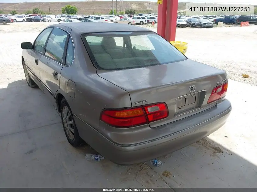 1998 Toyota Avalon Xl VIN: 4T1BF18B7WU227251 Lot: 42213628
